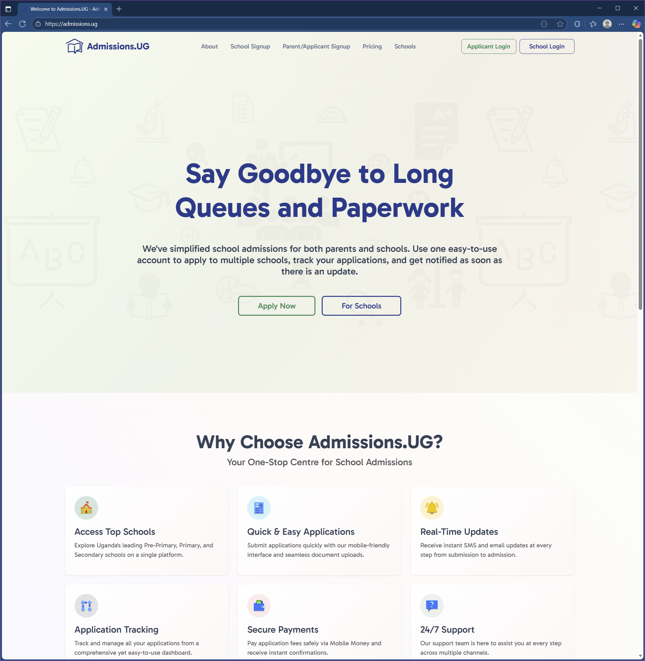 Admissions.UG - Comprehensive e-Admissions platform for Ugandan schools